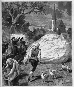 El globo aerostático de Monsieur de Montgolfier cayó en Gonesse (Val-d