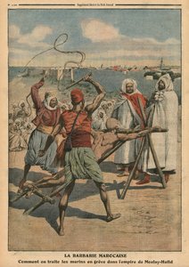 Barbarie marroquí, cómo se trata a los marineros en huelga, ilustración de 