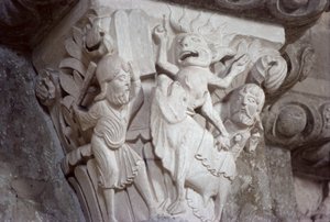 Moisés y el becerro de oro, relieve capital, c.1130