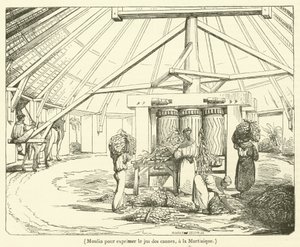 Molino para exprimir el jugo de las cañas, en Martinica de French School
