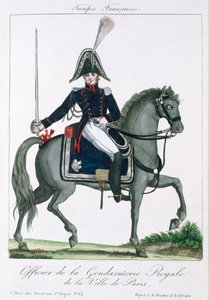 Oficial Montado de la Gendarmería Real de París, c.1790 de French School