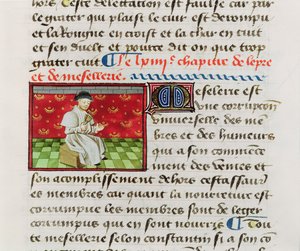 Ms.Fr.22532 Fol.118 Leproso, de Le Livre des Proprietez des Choses por Barthelemy l