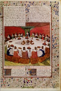 Aparición del Santo Grial, de la Queste del Saint Graal, c.1470 de French School