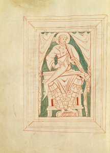 Ms 103 Frontispicio que representa a San Gregorio Magno (540-604) de un libro de sermones de French School