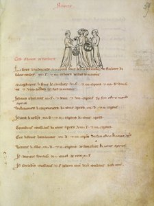 Ms 1175 f.59r Mujeres comprando huevos, del Vieil Rentier d