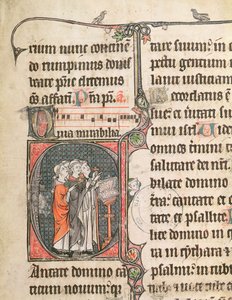 Ms 124 fol.98 Monjes cantando, de un Salterio