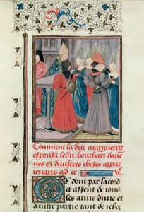 Ms 149 t.3 fol.149 Matrimonio de Marguerite de Constantinopla con Bouchard d