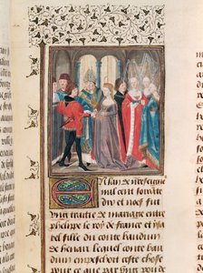 El matrimonio de Felipe Augusto (1165-1223) Rey de Francia e Isabel de Henao, hija del Conde Balduino de French School