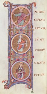 Ms 14 fol.60v Letra historiada I que representa el comienzo del Evangelio de San Juan de French School