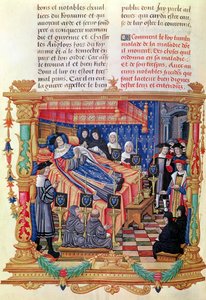La muerte de Luis XI (1461-83), de las Memorias de Philippe de Commynes, 1489-98