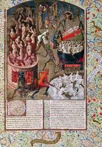 Ms 246 f.383r Infierno, de la traducción francesa de De Civitate Dei por San Agustín de Hipona (354-430) de French School