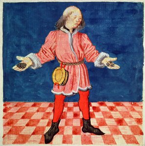 Ms. 3066 fol. 64v El lanzador de dados, de Le Livre des echecs moralises, por Jacques de Cessoles de French School