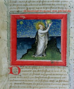 Ms 313 Dios creando las estrellas, de la Biblia des Grands Augustins, 1494