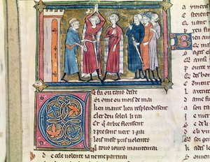 Armamento de un caballero, de Recueil de Poesies Francaises, c.1280-90 de French School
