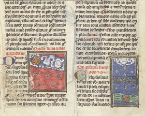 Ms 320 Fol.197r Eclipse lunar y movimientos de los planetas, de 