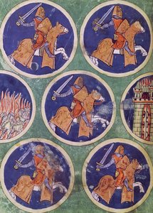 Ms 3516 fol.217v Cinco caballeros