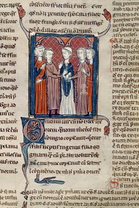 Ms 372 fol.168 Una escena de matrimonio, de Decrets de Gratien de French School