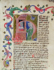 Miniatura del filósofo Boecio (c.480-524) en prisión