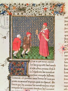Ms 399 fol.35v Mendigos, del Livre des Proprietes des Choses de Barthelemy l