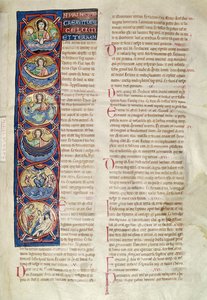 Ms 3 fol.4 Los Seis Días de la Creación, de la Biblia de San Sulpicio de Bourges