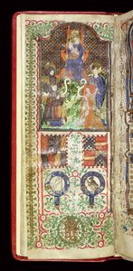 Ms 40-1950, f.7v: Página de dedicación de un Libro de Horas perteneciente a John Talbot, c.1424
