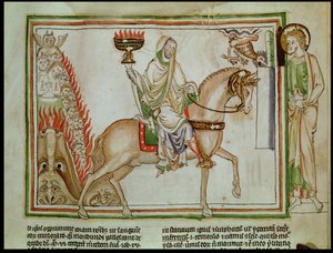 Ms 422 fol.22r La apertura del cuarto sello: La Muerte montando el caballo pálido