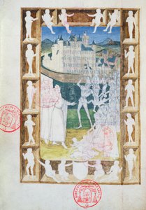 Ms 473 La Matanza de los Inocentes, miniatura inacabada de las Horas de Carlos de Francia, c.1466-69 de French School
