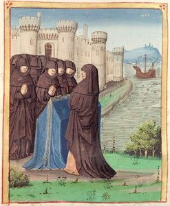 Ms 493 fol.142 El funeral de Dido, de La Eneida de Virgilio con un comentario de Servius, 1469 de French School