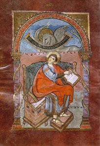 San Lucas, del Evangelio de San Riquier, c.800 de French School