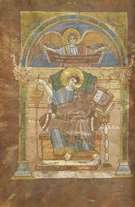 Ms 4 fol.17v San Mateo, del Evangelio de San Riquier, c.800 de French School