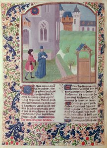 Ms 5064 f.202v El Huerto, ilustración de Le Livre des Prouffitz Champestres de Pietro de Crescenzi (1230-132021) de French School