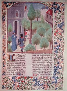 Ms 5064 fol.105r Plantando árboles, del Livre des Prouffitz Champestres de Pietro de Crescenzi (1230-132021)