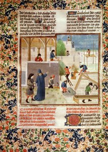 Construcción de una Casa, del Libro de los Beneficios Campestres por Pietro de Crescenzi (1230-132021) de French School