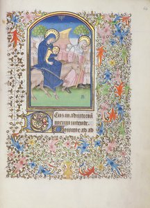 La huida de la Sagrada Familia, del Libro de Horas de Besançon