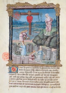 Ms 978 fol.31 La construcción del castillo, ilustración de un tratado espiritual para uso de laicos por Gabrielle de Bourbon de French School