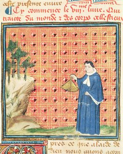 Ms 993 fol.130 El equinoccio solar, de Le Livre des Proprietes des Choses por Jean Cordichon