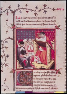 Un profesor en la Universidad de París, de las Grandes Crónicas de Francia, c.1400