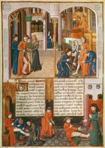 Ms Fr 2829 fol.89 Milagros en la tumba de San Luis, de Le Livre des Faiz de Monseigneur Saint Louis de French School