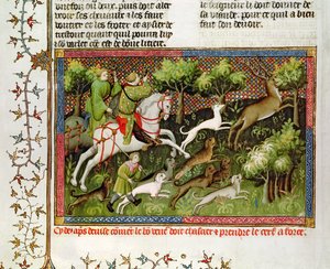 Caza del ciervo, del Libro de la Caza de Gaston Phebus de Foix (1331-91)
