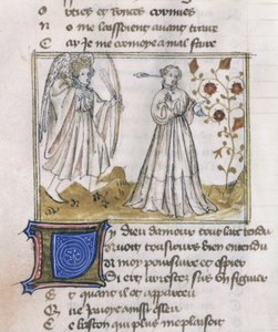 Ms Fr 805 fol.13v Ilustración de Le Roman de la Rose de French School