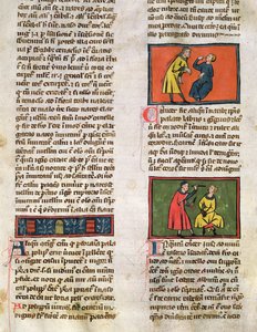 Doctores y pacientes, de una edición del Libro de Cirugía de Rogier de Salerne de French School