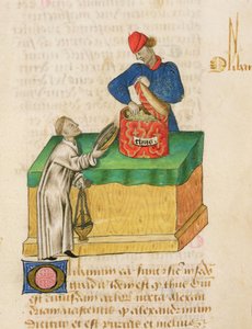 Ms Tractatus de Herbis por Dioscórides, fol.104r El Vendedor de Incienso de French School