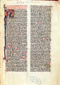 Ms de Vauclair 160 Fol.1 Página de la Suma Teológica de Santo Tomás de Aquino (1225-74) de French School