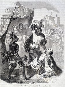 Asesinato del Duque de Borgoña (Juan sin miedo) en el puente de Montereau en 1419 - en 