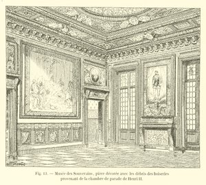 Museo de los Soberanos, sala decorada con los restos de las maderas provenientes de la cámara de desfile de Enrique II de French School