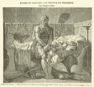 Museo del Louvre, Marcus Sextus, o el Retorno del Proscrito (grabado) de French School