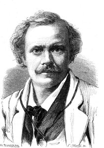 NADAR (Gaspard Félix TOURNACHON) (1820-1910), escritor, dibujante, aeronauta y fotógrafo francés. Grabado 1867