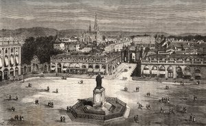 Nancy - Meurthe-et-Moselle - grabado en “La France illustree: geographie, histoire, administration statistique” por V.A. Malt-Brown. 1884 de French School