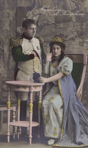 Napoleón y Josefina (litografía en color) de French School