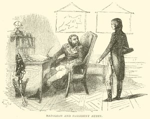 Napoleón y el presidente Aubry (grabado) de French School